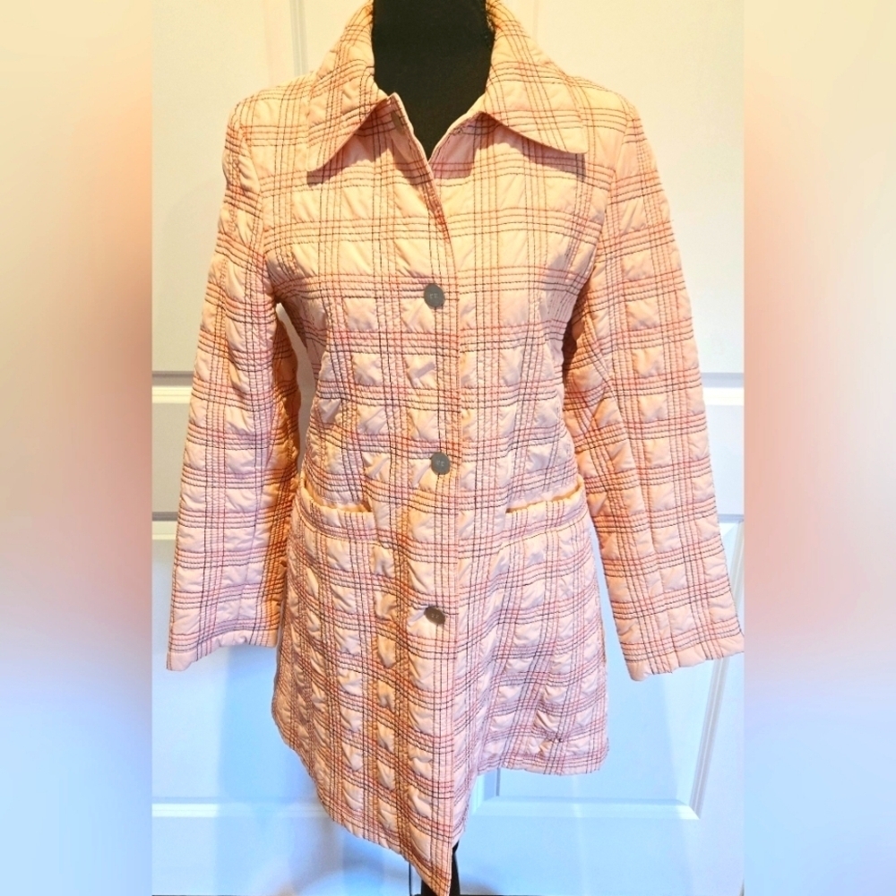 Perry Ellis Portfolio Lightweight Pink Jacket w/ detailed stitching  sz 4